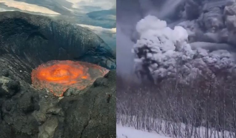 Стихия на полуостров Камчатка: Вулкан изригна, имаше и земетресение (ВИДЕО)
