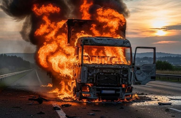 Пожар в камион на АМ „Хемус“, движението не е затруднено
