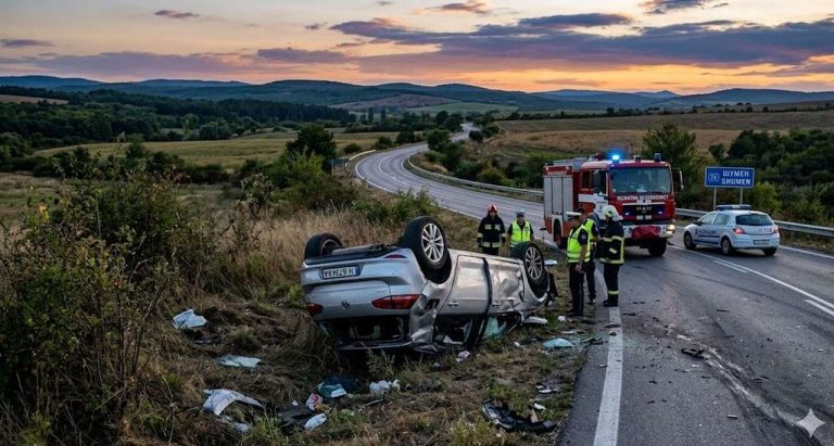 Кола се преобърна край Върбак, 21-годишна жена е в болница