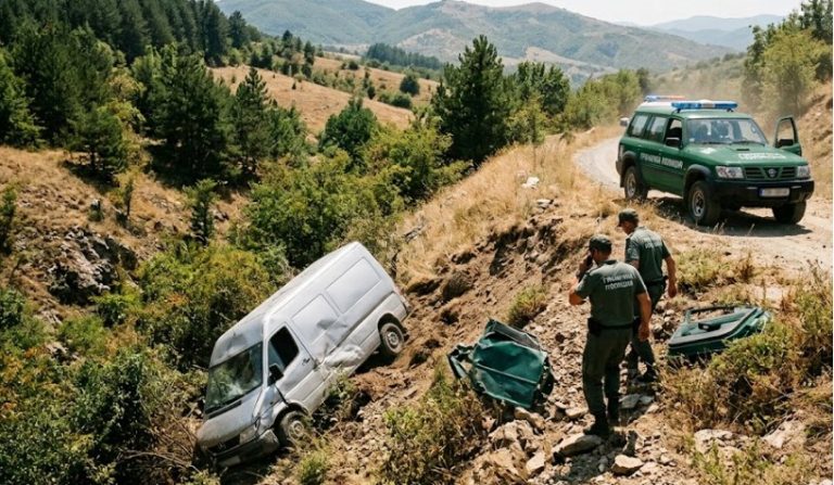 Автомобил с испанци падна в дере след преследване с гранична полиция