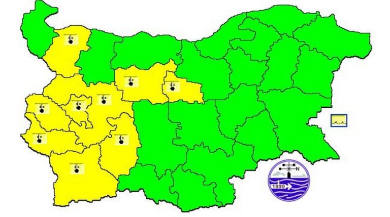 НИМХ предупреждава за слана в Западна България в събота при слънчево и ветровито време